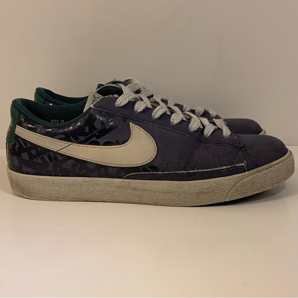Y2K '08 NIKE NYX BLAZER LOW PURPLE GREY WHITE ORANGE MENS SHOES SIZE 10 SNEAKERS